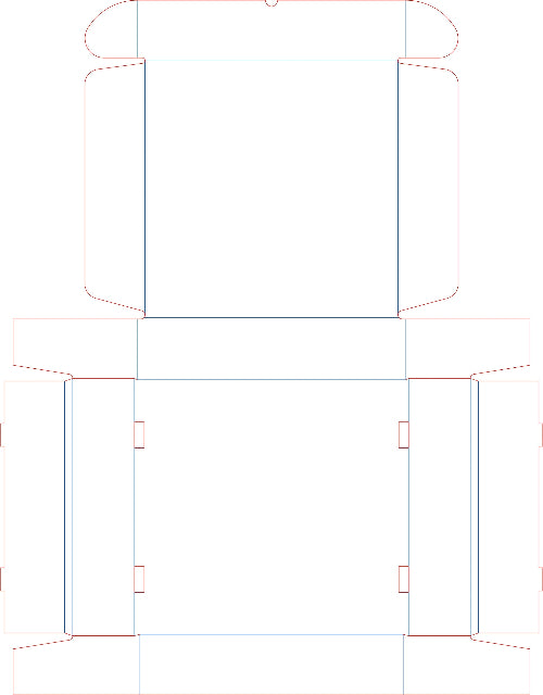 A flat 0427 box template for Kraft brown postal box 415_410_90mm from Bectech Packaging