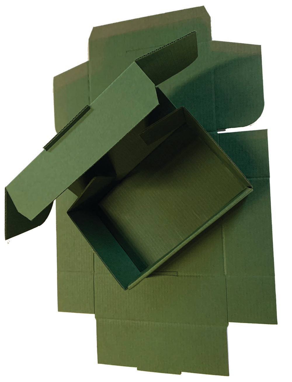 150 ✕ 100 ✕ 50mm fully dyed green corrugated postal box